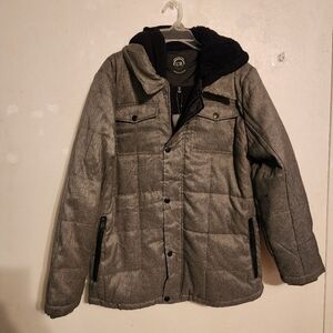 Urban Republic Men's Hooded Full Zip/Button Jacket Gray Size M NWT